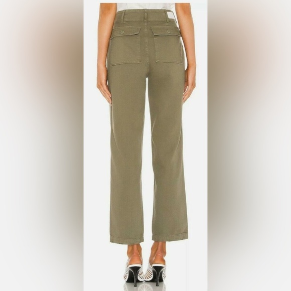 NWT RE/DONE 50s Military High Rise Olive Green Trouser Pants Size 28 - Picture 5 of 11